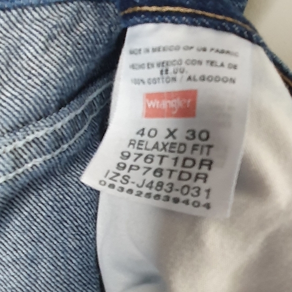 WRANGLER Vintage Relaxed Fit Denim Jeans Dark Wash Blue Mens Size 40×30 Western - Picture 7 of 9